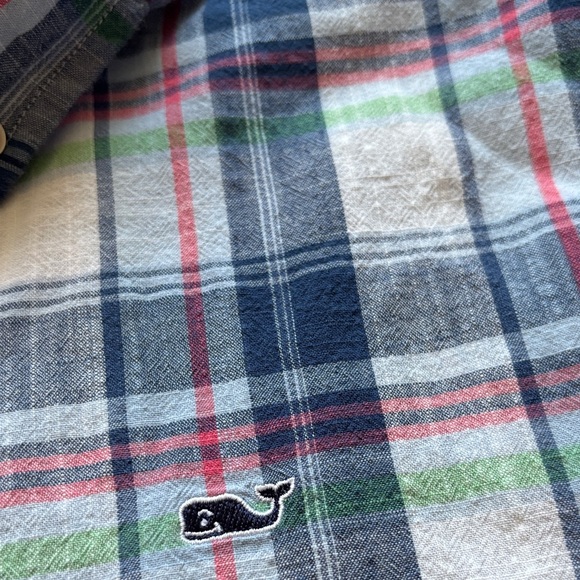 Boys Vineyard Vines Plaid Button-Down Shirt - Navy, Green & Pink - Picture 3 of 6